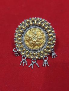 Round Designer 925 Silver Gold Plated Ladies Ring