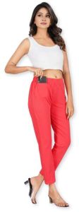 Babay Pink Women Cotton Lycra Trendy Pant