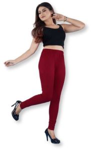 Maroon Cotton Churidar Legging