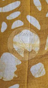 Mustard and White Batik Print Cotton Suit with Silk Dupatta