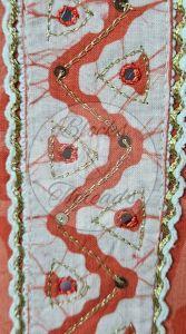 Carrot Orange White Batik Print Dupatta Cotton Suit