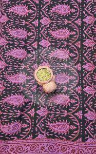 Black and Purple Bagh Print Cotton Suit Material