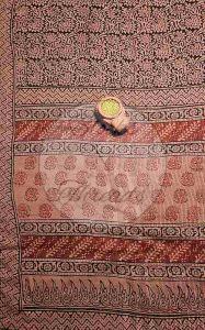 Brown and Black Bagh Print Cotton Suit Material