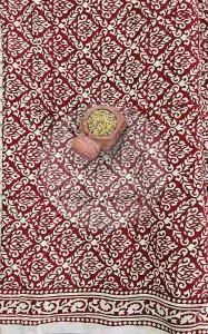 Red White and Black Bagh Print Cotton Suit Material