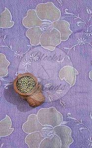 Lilac and Gold Mul Chanderi Suit Material with Striped Dupatta