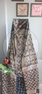 Black and White Kalamkari Block Print Cotton Suit Material