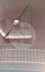 Brown Black and Maroon Maheshwari Bagh Print Suit Material