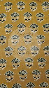 Mustard and Off White Gamthi Print Cotton Suit Material