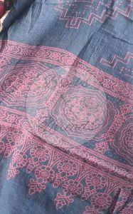 Maroon and Blue Gamthi Print Cotton Suit Material
