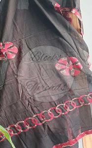 Maroon and Black Gamthi Print Cotton Suit Material
