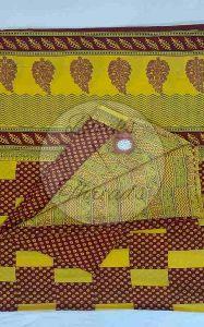 Candy Yellow and Maroon Bagh Print Cotton Suit Material