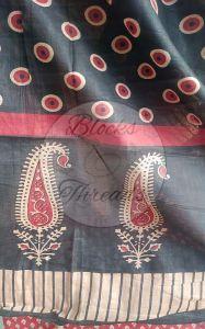 Red,beige and Black Gamthi Print Cotton Suit Material