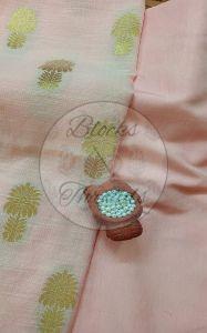 Banarsi Cotton Kota Peach Suit Material with Multi Colour Kota Dupatta