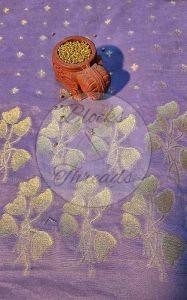 Mauve and Gold Zari Chanderi Suit Material