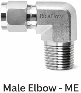 Stainless Steel Male Elbow (ME) SS 304 | Instrumentation Tube Fitting | BSP / NPT Thread | 90 Degree
