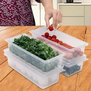 Rectangular Transparent Fridge Storage Box