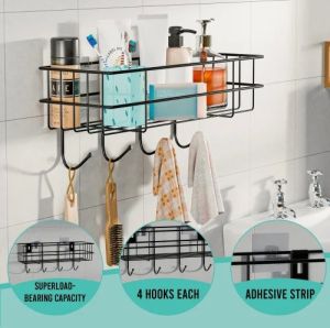 Space Saving Mild Steel Wall Mounted Bathroom Storage Shelf