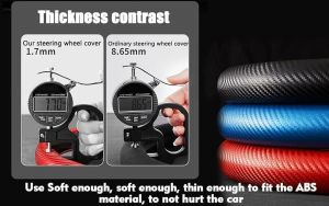 Carbon Fiber ABS Texture Steering Wheel Grip Cover