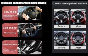 Carbon Fiber ABS Texture Steering Wheel Grip Cover