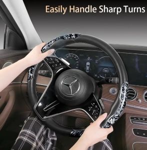 ABS Broken Carbon Texture Steering Wheel Grip Cover