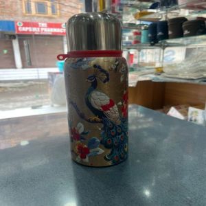 Peacock Print Copper Bottle