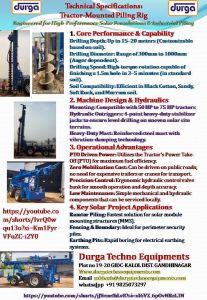 Tractor Mounted Drilling Rig