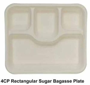 11 Inch 4CP Sugarcane Bagasse Biodegradable Disposable Plate