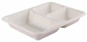 3 Compartment Sugarcane Bagasse Biodegradable Disposable Meal Tray