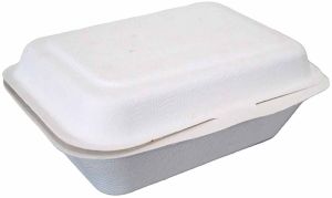 7x5 Inch Sugarcane Bagasse Biodegradable Disposable Clamshell Box