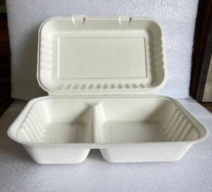 8x9 Inch Sugarcane Bagasse Biodegradable Disposable Clamshell Box
