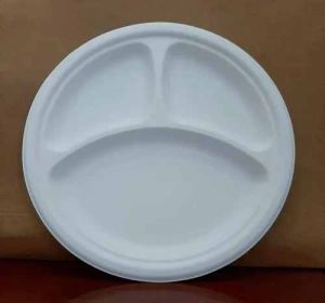 9 Inch Round 3CP Sugarcane Bagasse Biodegradable Disposable Plate
