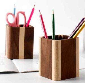 Wooden Pen Stand Organizer