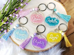 Name Initial Resin Keychain