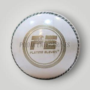 PE White Tournament Leather Cricket Ball