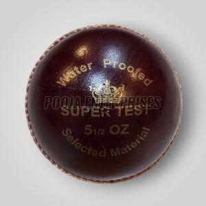 PE Red Super Test Leather Cricket Ball