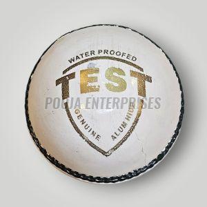 PE White Test Leather Cricket Ball