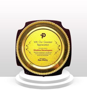 Classic Golden Appreciation Memento Plaque