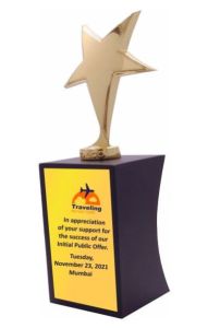 Custom Star Design Corporate Achievement Trophy