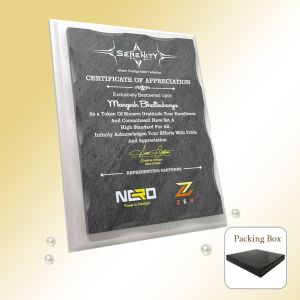 Elegant Slate Finish Appreciation Certificate Plaque