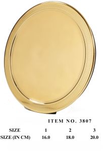 Golden Finish Round Memento Plate