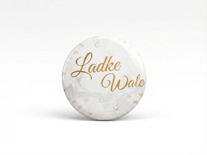 Round Golden Printed Ladke Wale Plaque