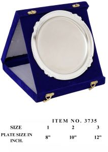 Silver Plated Round Plate with Velvet Box