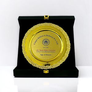 Velvet Boxed Golden Honor Plate Plaque