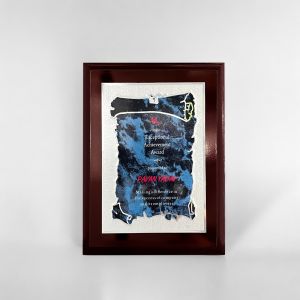 Wooden Frame Crystal Achievement Plaque