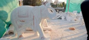 Marble Elephant Statue