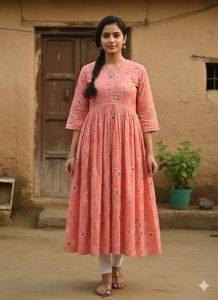 Ladies Floral Printed Rayon Kurti