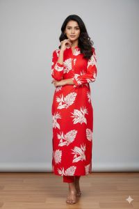 Ladies Traditional Printed Rayon Kurti