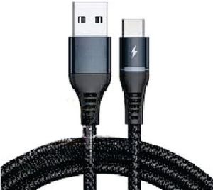 85W Black Nylon Braided USB Type C Fast Charging Cable