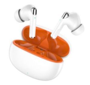 White Orange True Wireless Earbuds