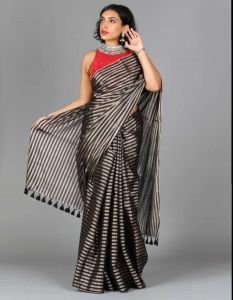 Pure Chanderi Handloom Heavy Tissue Silk Saree